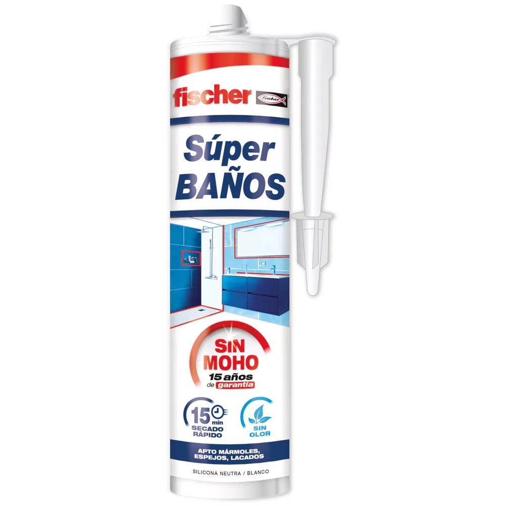 FISCHER 563064 FISCHER SILICONA SUPERBAÑOS 280ML BLANCA