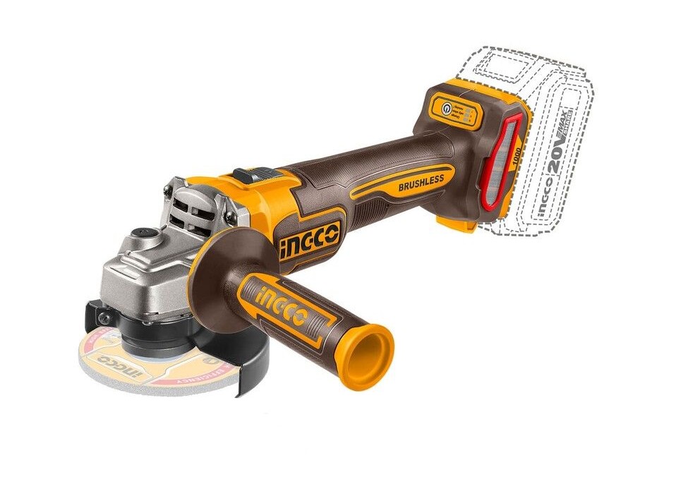 INGCO CAGLI271532E INGCO AMOLADORA ANGULAR INALAMBRICA 1000W 115mm 20V   1105